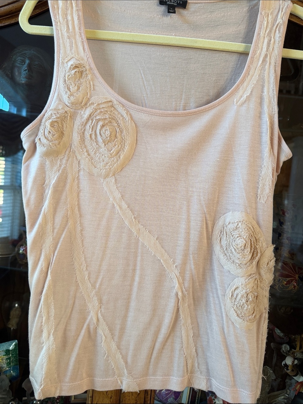 DustyRoseTALBOTS SilkFloralApplique/Tencel SOFTESTFabricTankFeminineSexyASNEWS:S